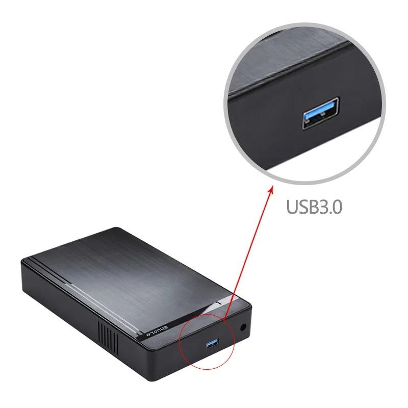 Корпус для жесткого диска 3,5 дюйма USB 3.0 - SATA Внешний жесткий диск Корпус для жесткого диска 5 Гбит/с Высокоскоростной адаптер для 2,5"3,5" SSD Жесткий диск Корпус для ПК Поддержка жесткого диска 10 ТБ