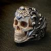 1pc Stainless Steel Titanium Steel Retro Hollowed Out Skull Man Ring for Men