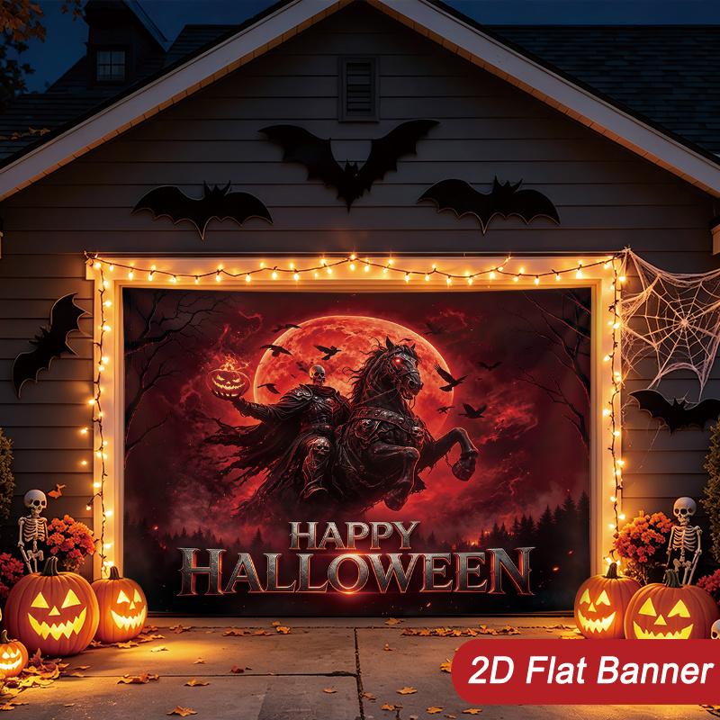 2D Plane - 2D Plane Banner Set - 1 Piece Pack - Headless Knight Happy Halloween Background Curtainzyc