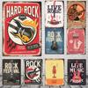 Vintage Tin Signs Decor Rock Music Metal Posters Retro Guitar Rock Party Metal Plates Room Wall Art for Bar Pub Club