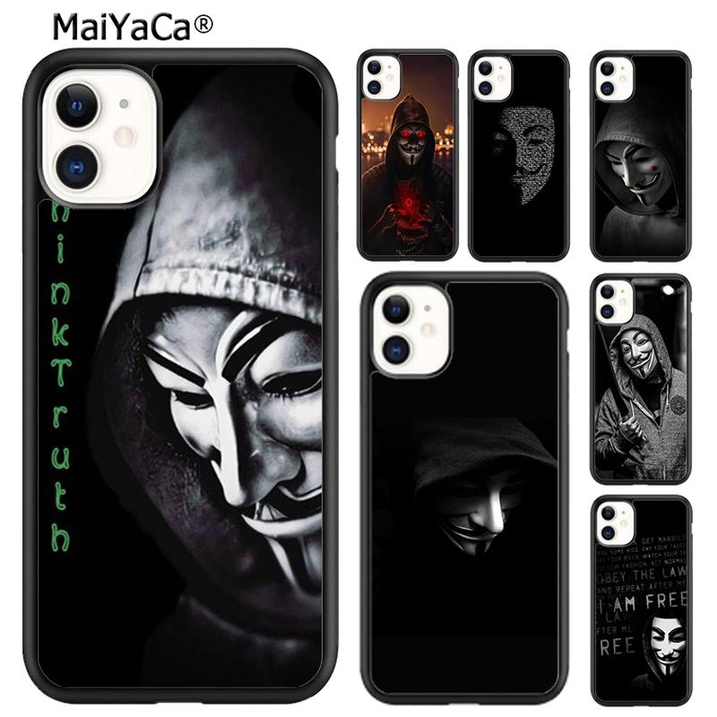 MaiYaCa Hacker Anonymous Phone Case Cover For iPhone 17 Air 16 16e 15 plus 11 12 13 14 pro max shell coque
