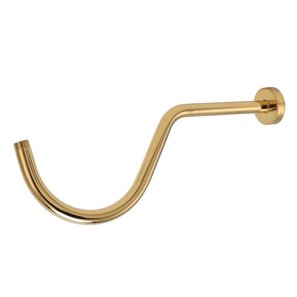 NPT Shower Head Extension Arm Brushed Gold S Shaped Gooseneck Stainless Steel Shower Head Pipe for Bathroom