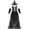 Костюм ведьмы косплей костюм на Хэллоуин, европейский и американский взрослый женский плащ костюм ведьмы