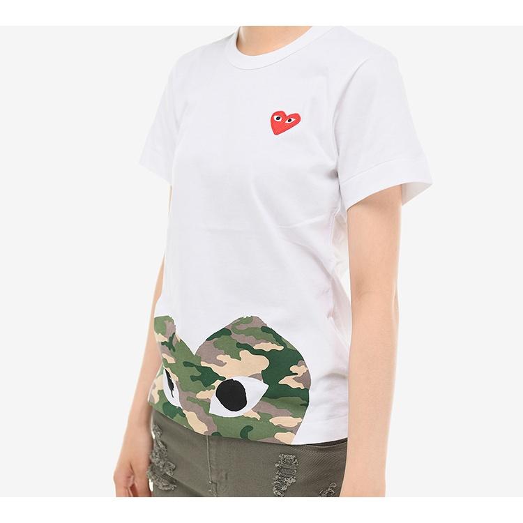 Comme des Garçons PLAY (WMNS) COMME des GARCONS PLAY Camouflage Heart Tee 'White' Women's AZ-T243-051-1