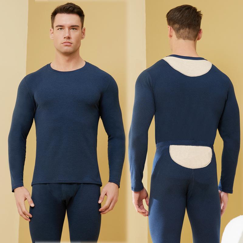 Женский теплый комплект нижнего белья из кашемира и шелка: Двусторонние брюки и топ с начесом для поддержки талии и живота.