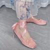 Fashion Flats Luxury Ballet Shoes Women's Autumn Strap Flat Shoes Women Temperament Square Toe Mary Jane Shoes Pink
