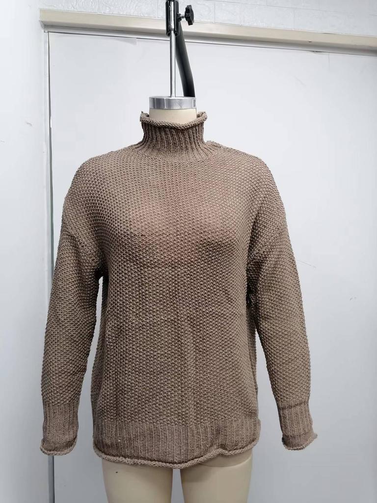 Осенне-зимний трикотаж для женщин Толстый свитер с высоким воротом Женская трикотажная одежда Джемпер Базовый свитер Пуловер