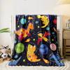 Space Dino Adventure print blanket soft and cozy perfect for the living room bed sofa or a nap,gift
