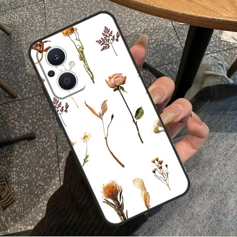 Flowers Pressed Case For OPPO Reno 7 8 10 Pro 8T 2Z 4Z 5Z 6 Lite OPPO Find X6 Pro X2 X5 Lite X3 Neo Cover