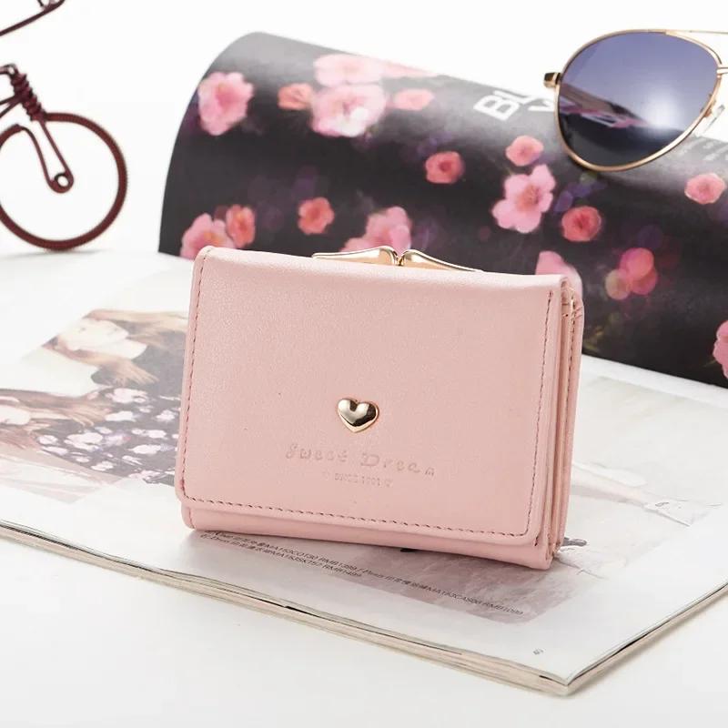 Fashion Purse Female Short Version of Students Fresh Folding Mini Metal Wallet Cute Purse Lady Coin Purse for Female Lovely