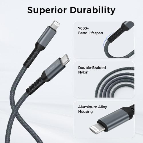 Кабель для зарядки USB C Lightning 3 м и USB-адаптер, сертифицированный MFI кабель Lightning для iOS, шнур для быстрой зарядки Type C PD, совместимый с iPhone 1
