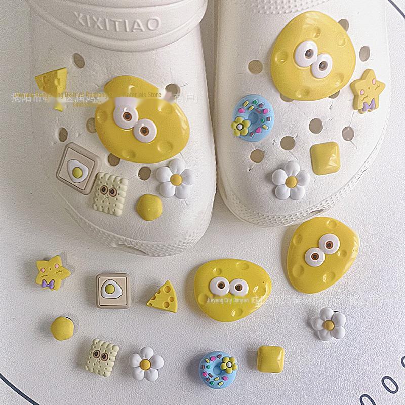 Декоративные аксессуары для обуви Xiaohongshu DIY - Милые подвески в виде сырной обуви