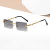 Fashion Vintage Rimless Snake Square Sunglasses Men Women Luxury Brand Designer Travel Driving Metal Cutting Sun Glasses Uv400