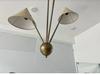 Подвесной светильник с 3 тканевыми абажурами, стиль Mid Century Modern, сырая латунь, люстра-спутник