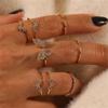 Bohemian Style Ring with Diamond Butterfly Joint 8-piece Ring Jewelry
