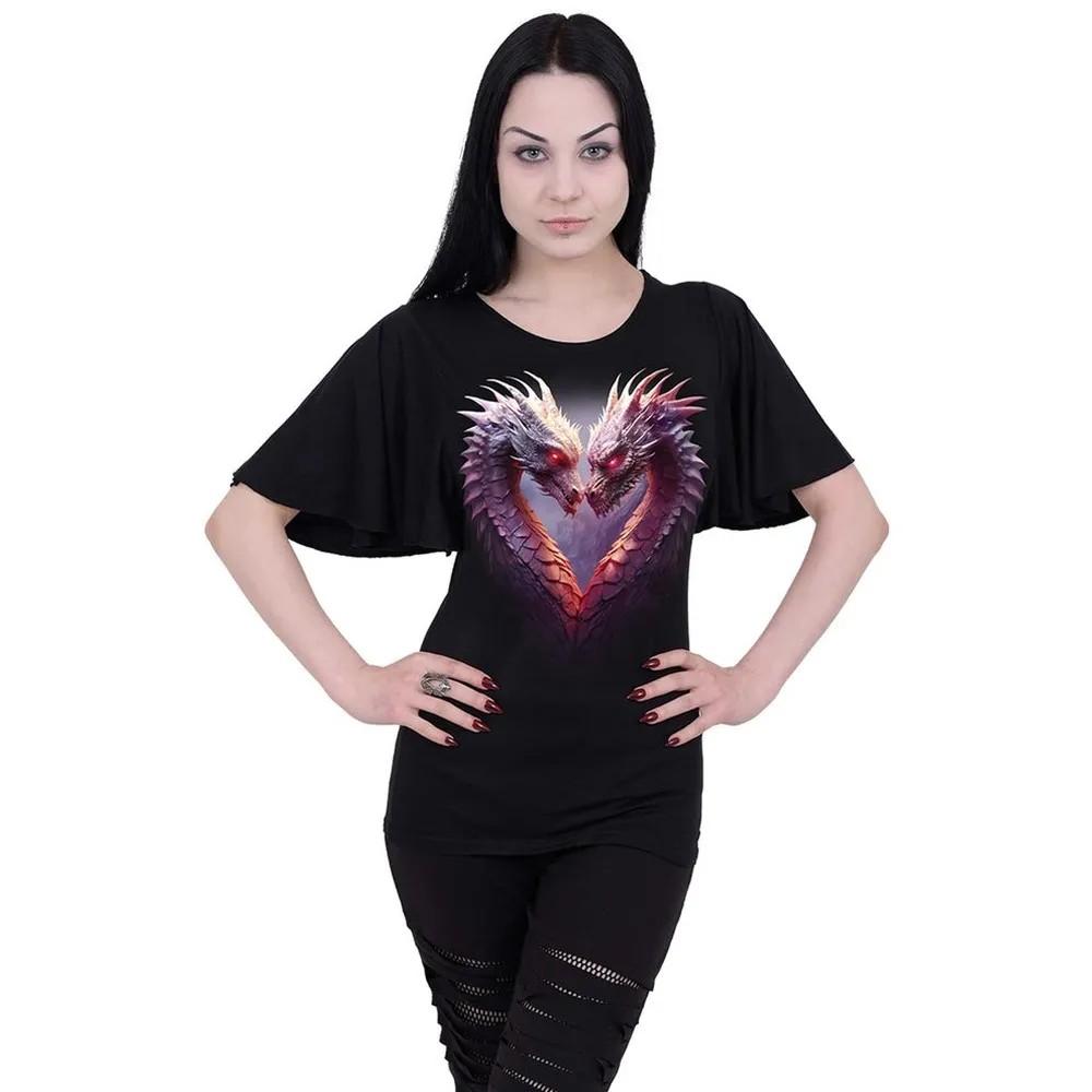 Spiral Direct Women/Ladies Heart Of Dragons Boat Neck Batwing Top