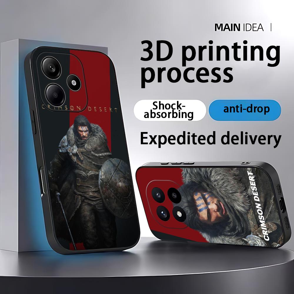 Чехол для телефона C-Crimson Desertes для Xiaomi Redmi Note 14 13 12 11 Pro Plus S 5G 4G Мягкий черный чехол для телефона