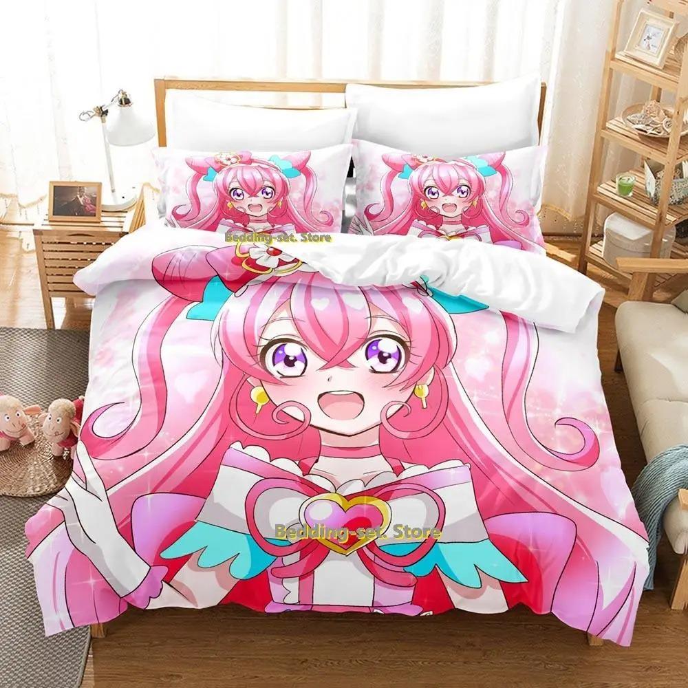 Новый комплект постельного белья Pretty Cure Односпальный Полуторный Двуспальный Queen King Размер Аниме Пододеяльник для Взрослой Детской Спальни Декор