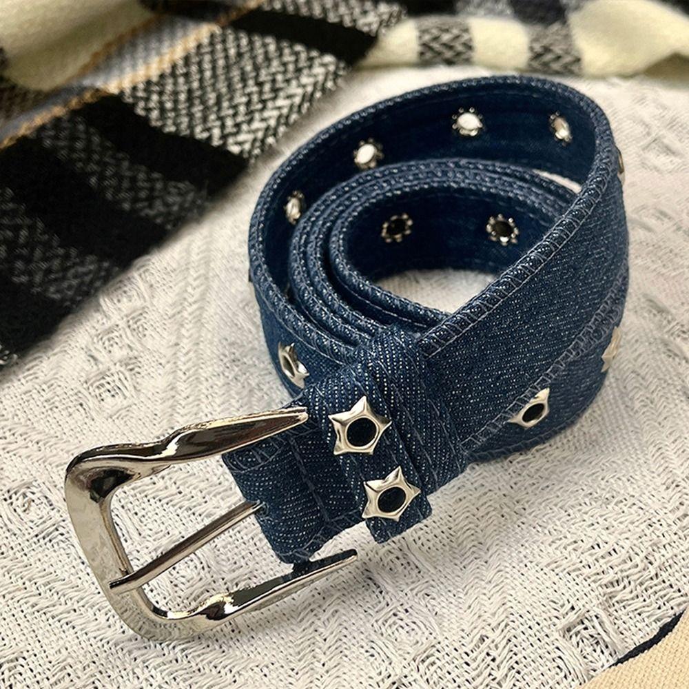 Punk Denim Style Waistband Canvas Waist Belts Casual Waist Strap Women