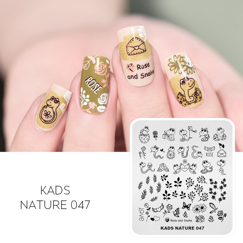 kads New 16 Designs Chinese Fashion Ocean Nail Stamp Plate Lotus Snake Dragonfly Mixed Pattern Nail Art Tools Stamping Template Stencil Plate