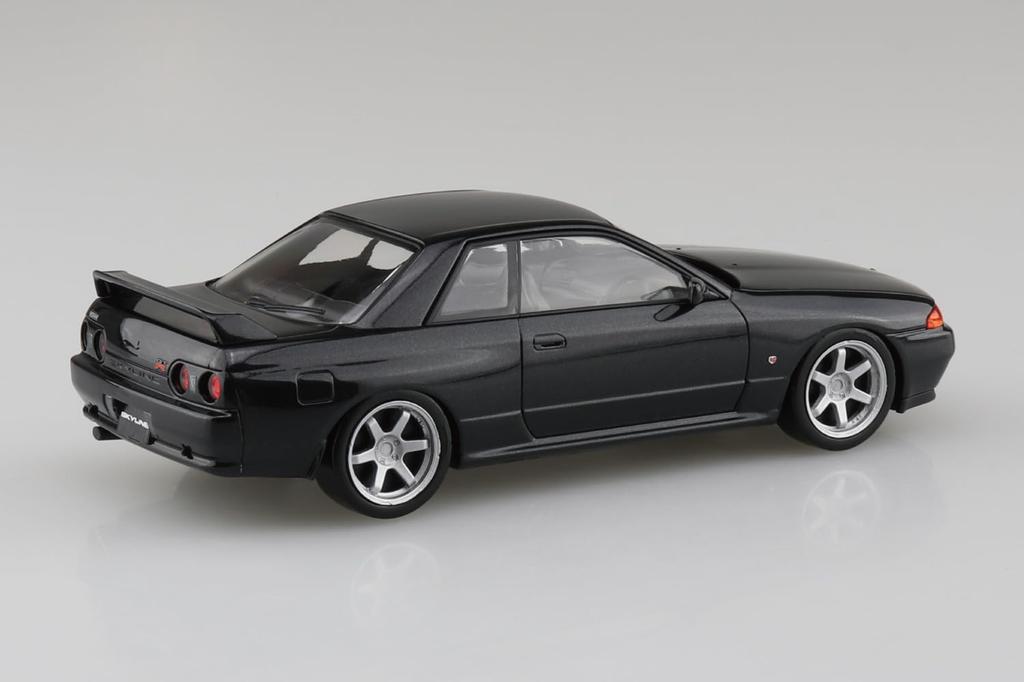 Aoshima Bunka Kyozai Rakupla Snap Kit Nissan R32 Skyline Кастомные колеса Жемчужный масштаб Пластиковая модель (АОСИМА) нет. 14CU-BP GT-R (Черный металлик) 1/32