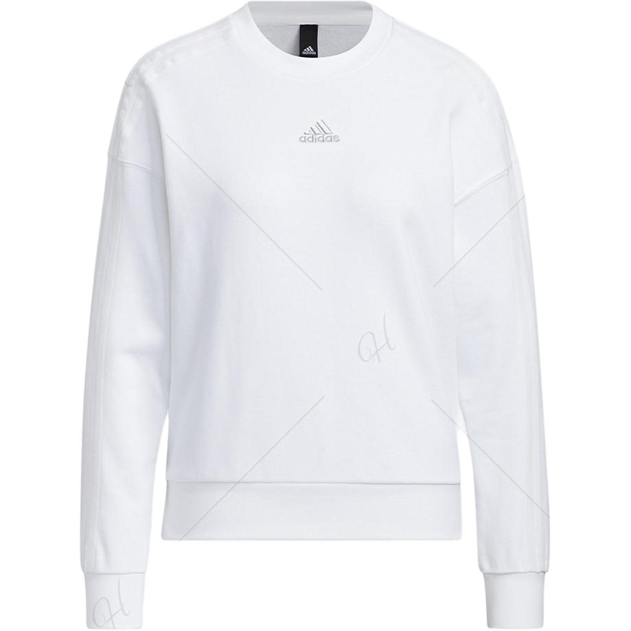 Adidas Sweatshirts Women's White Crew Neck Moderate Regular HM7077