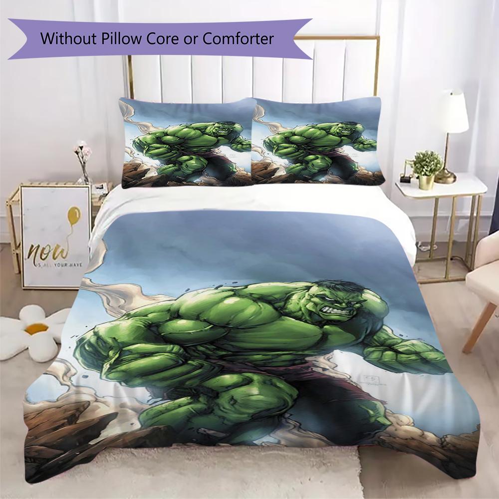 Hulk Superhero Comic Battle Bedding 1 Duvet Cover 2 Pillowcase Without Core Without Core Bedding Set Soft And Comfortable