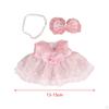 3 Pieces Doll Dress with Ribbon Hairpin Necklace, Miniature Clothing Accessories for 38cm Dolls,