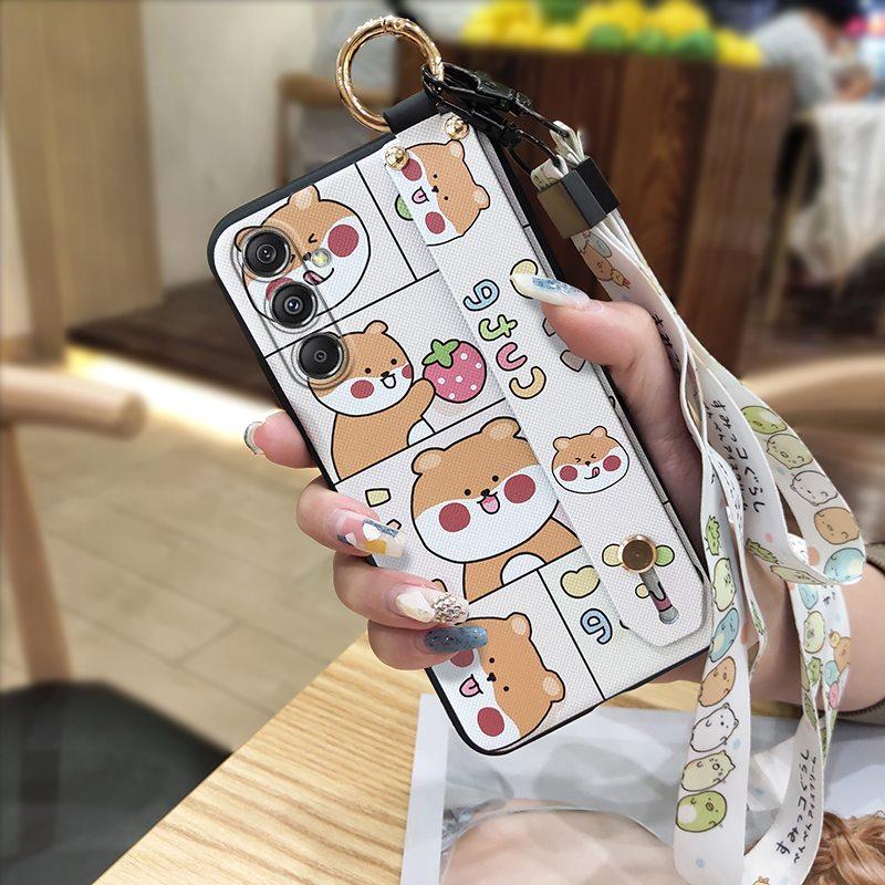 Wrist Strap Fashion Design Phone Case For Samsung Galaxy M34 5G/SM-M346B Soft Case Phone Holder Back Cover Protective