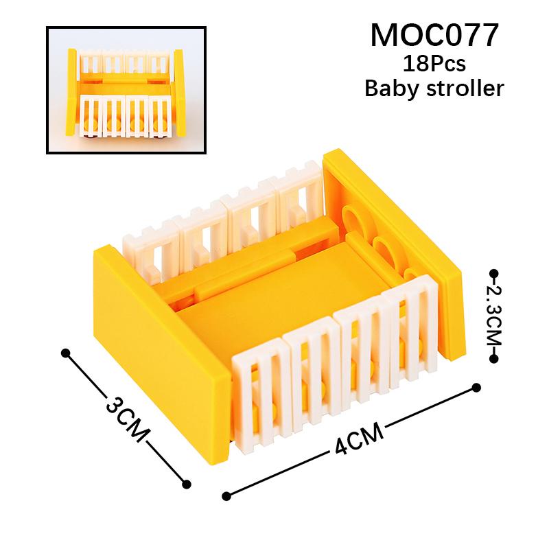 Город Фигурки Мебель Набор Игрушки Модель MOC Кирпичи Детская коляска Стол Диван Кровать Пианино Кухня Ванная Строительные блоки Подарок
