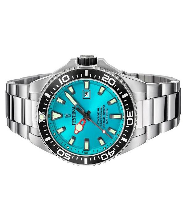 FESTINA Мужские часы Diver из нержавеющей стали с бирюзовым циферблатом F20663-5 200M