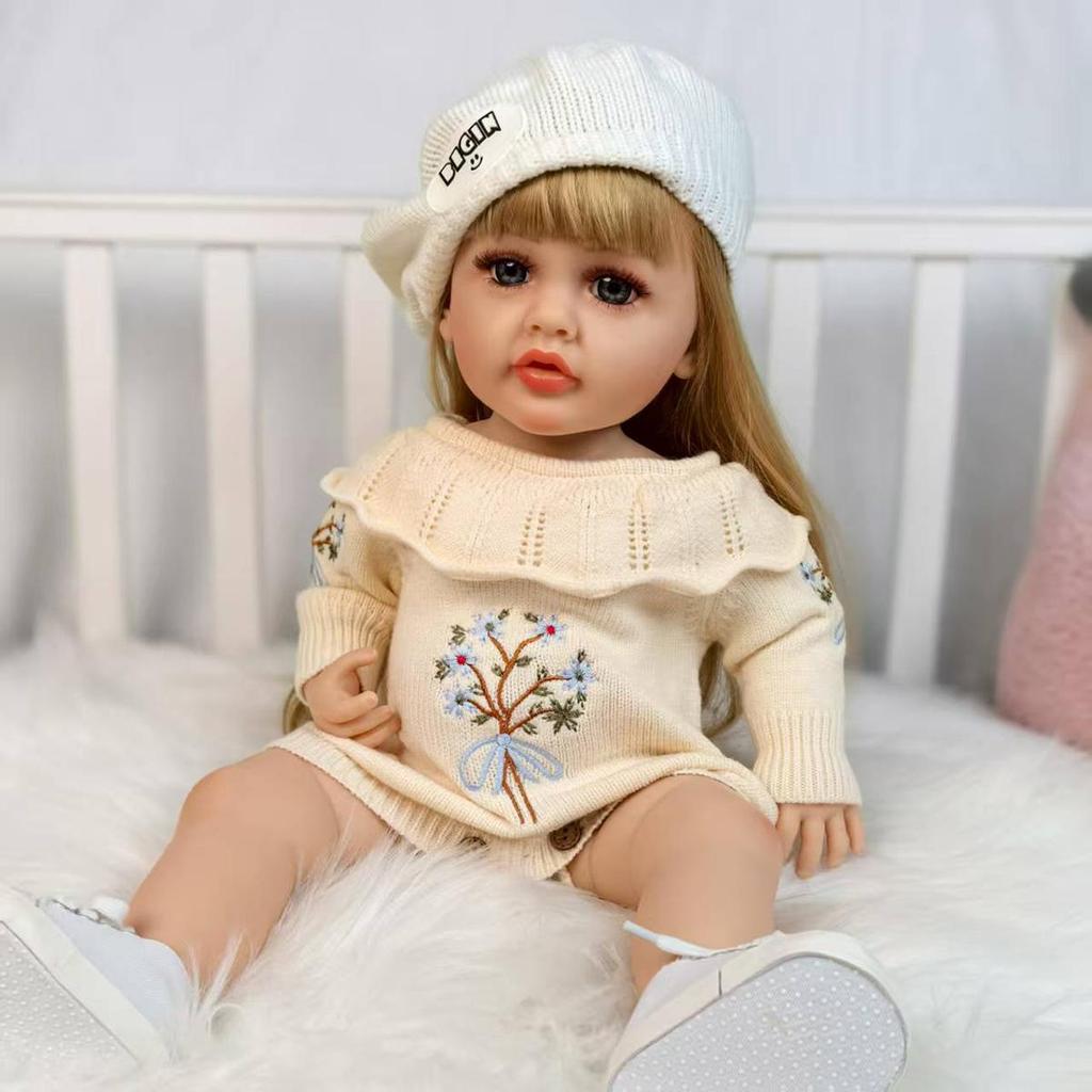 Новые куклы-реборн из цельного силикон-винила 55 см, одетые в более милую одежду, модель-игрушка для детей, рождественские и на день рождения подарки