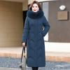 Down cotton clothes women's medium and long winter new thickened warm over the knee middle-aged and elderly mother fur collar jacket