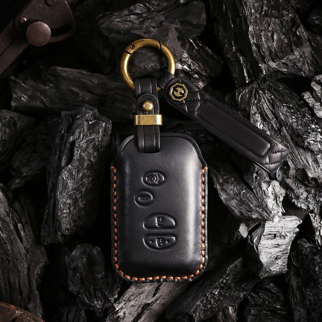 Retro Leather Key Cover for Toyota Prado and Camry