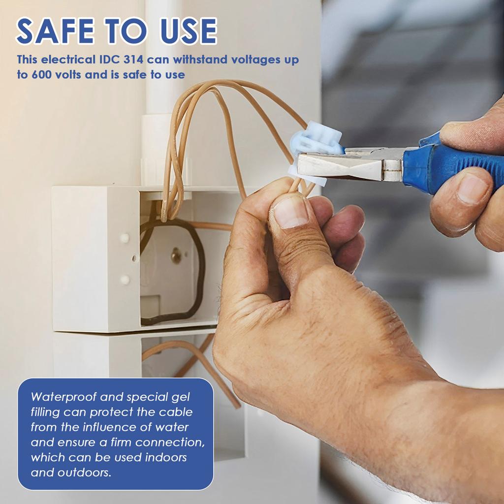 30 шт. Водонепроницаемый кабельный соединитель для роботизированной газонокосилки IDC 314 Соединитель электрических проводов для кабеля 22-14 AWG Роботизированная газонокосилка