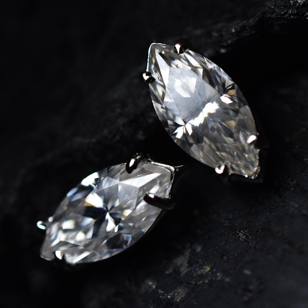 Synthetic White Moissanite Earring 13 ct Marquise Gems Pair Gemstone Jewelry Gift