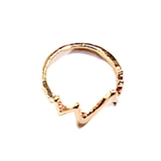 ECG Shaped Ring American Street Style Decorative Men Women Fashionable Ring