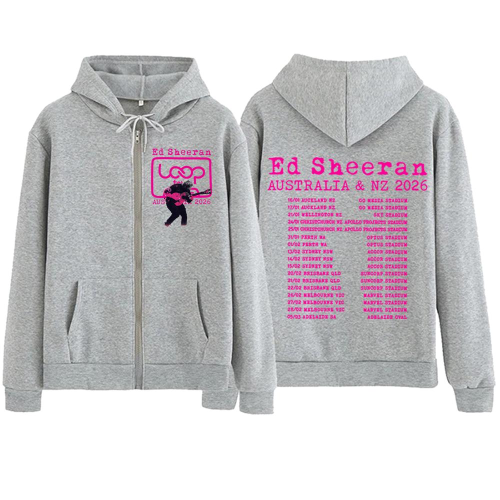 Худи на молнии Ed Sheeran Loop Tour для мужчин и женщин, пуловеры в стиле харадзюку, уличная одежда, толстовка