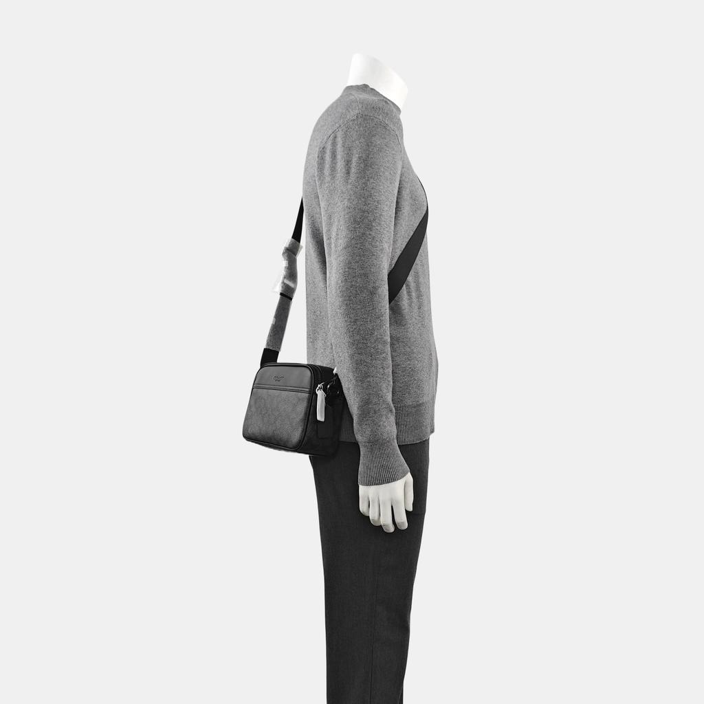 [Pre-Owned] Graham 23 Brand Logo Adjustable Shoulder Strap Faux Leather And Cowhide Crossbody Bag Medium - Excellent #1AFJUHX