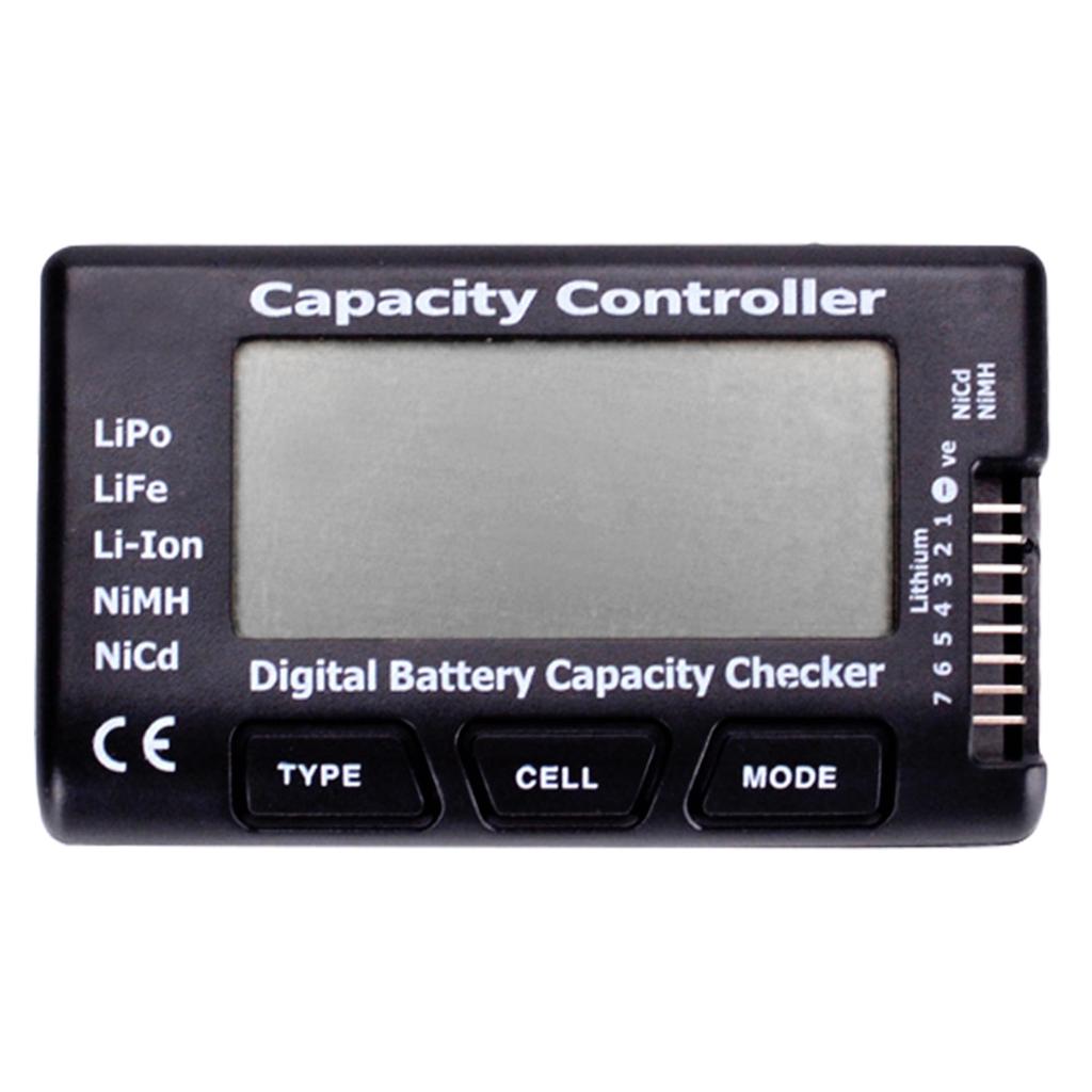 Battery Voltage Tester Checking Tool RC Meter 7 Digital Cell Battery Capacity Checker for LiPo LiFe Li-ion Nicd NiMH
