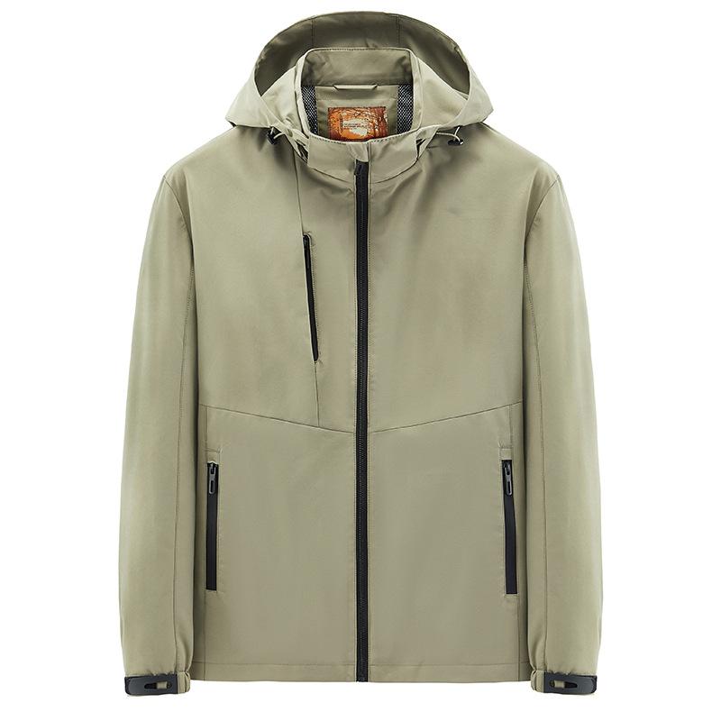 Autumn Men's Outdoor Casual Men's Large Size Hooded Jacket Top Men's Single Layer Jacket