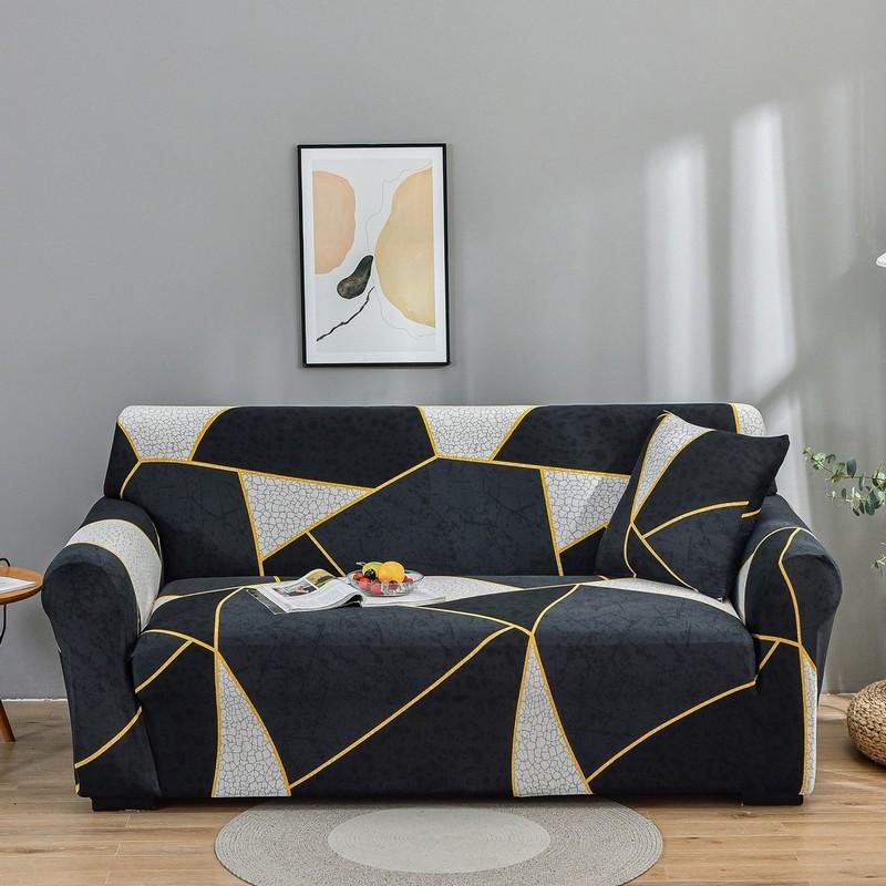 Printed Stretch Sofa Couch Cover For Living Room L Shaped Combination Chaise Sofa Slipcover Home Decor 1/2/3/4 Seats Removable
