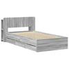 Bed Frame with Storage Space Grey Sonoma 90 x 200 cm Particleboard