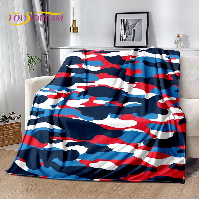 2025 Colorful Camo Green Camouflage Soft Blanket,Soft Throw Blanket for Home Bedroom Bed Sofa Picnic Travel Cover Child Gift