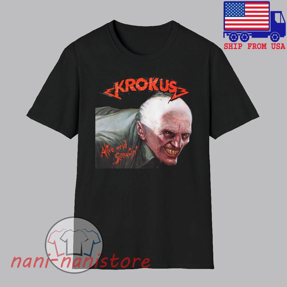 Krokus Alive and Screamin Men's Black Size S-5XL