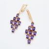 Модные уникальные женские длинные роскошные серьги-подвески из розового золота 585 пробы с фиолетовым натуральным цирконом, креативные подарочные ювелирные изделия с тонкими кристаллами
