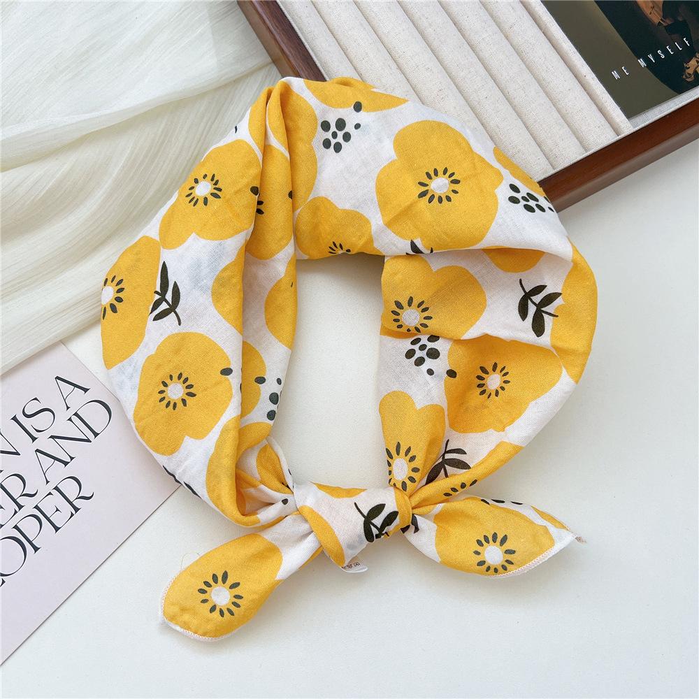 Маленький квадратный шарф из хлопка и льна, шелковый шарф, женский, весна и осень, новый стиль, художественный и универсальный, модный, темпераментный шарф-повязка на голову