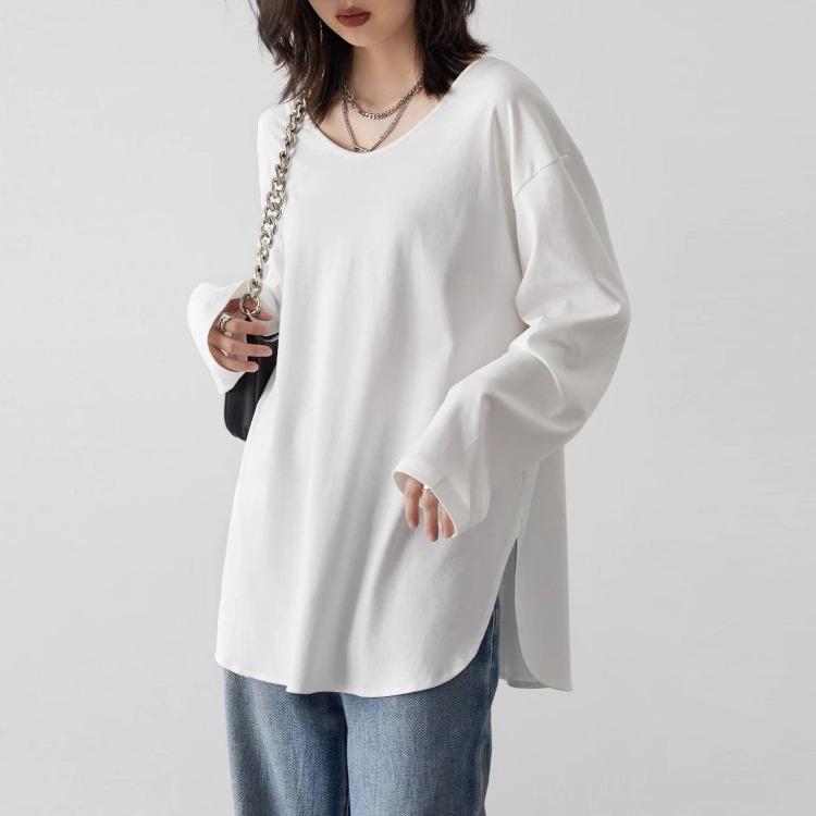 Весенняя хлопковая футболка для женщин, белые черные топы больших размеров