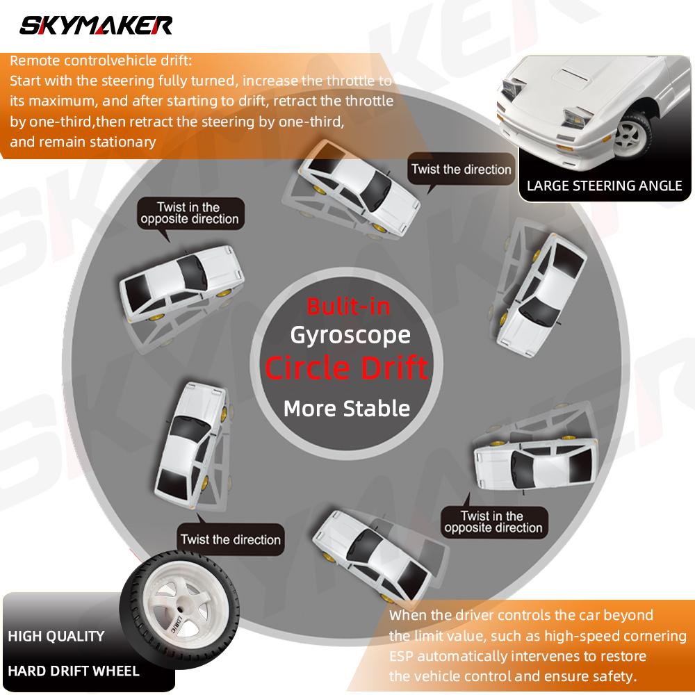 Skymaker Ae86 Модель Ld1801 Rx-7 Fc Ld1802 1:18 Дрифт Машина на Радиоуправлении 1/18 2.4G Пульт Управления ESP Гироскоп Светодиоды Мини Гоночная Машина на Радиоуправлении Игрушки