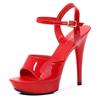 Fashion Womens High Heels Sandals 13cm Sexy Stripper Party Pumps Shoes Women Gladiator Platform Candy Color Sandals Size 34-43